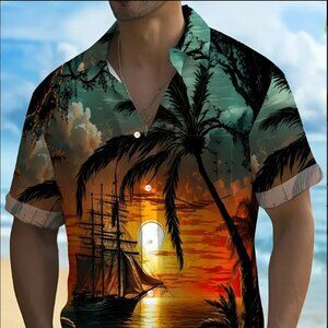 Men's New Plus Size XXXL Summer Vibes Graphic Print Shirt